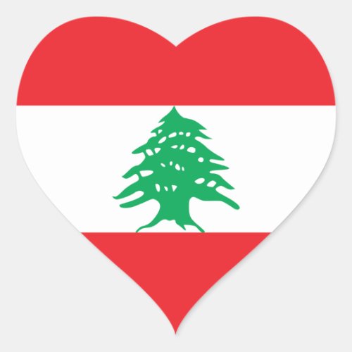 LebanonLebanese Flag Heart Sticker