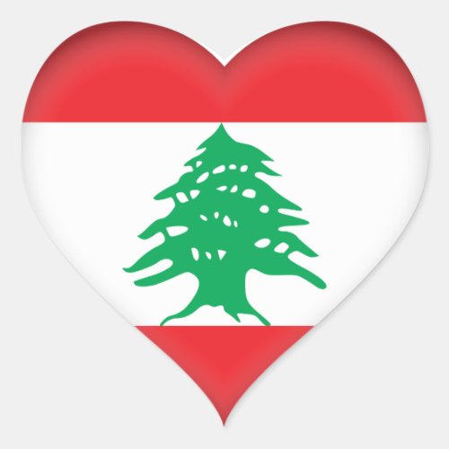 Lebanon Lebanese Flag Heart Sticker