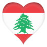 Lebanon (Lebanese) Flag Heart Sticker