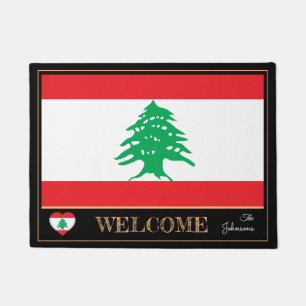 Lebanon & Lebanese Flag house mats /sports Welcome