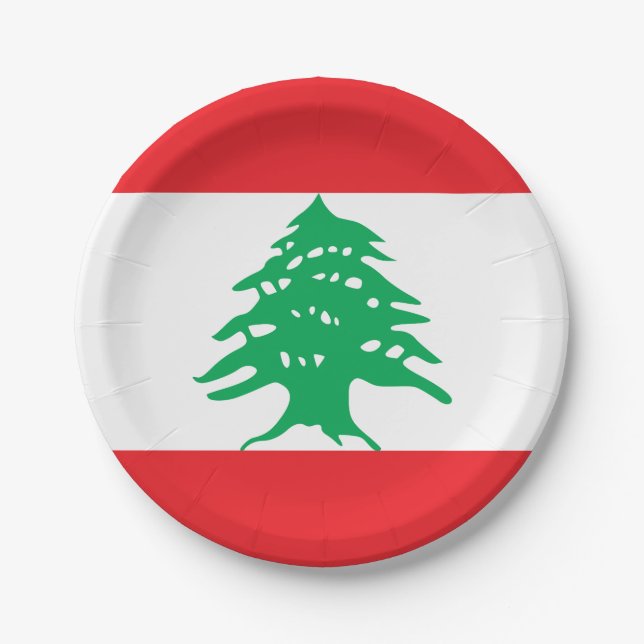 Lebanon (Lebanese) Flag Paper Plates (Front)