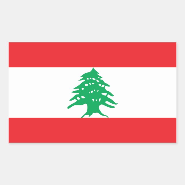 Lebanon/Lebanese Flag Rectangular Sticker (Front)
