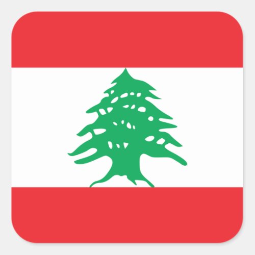 Lebanon Lebanese Flag Square Sticker