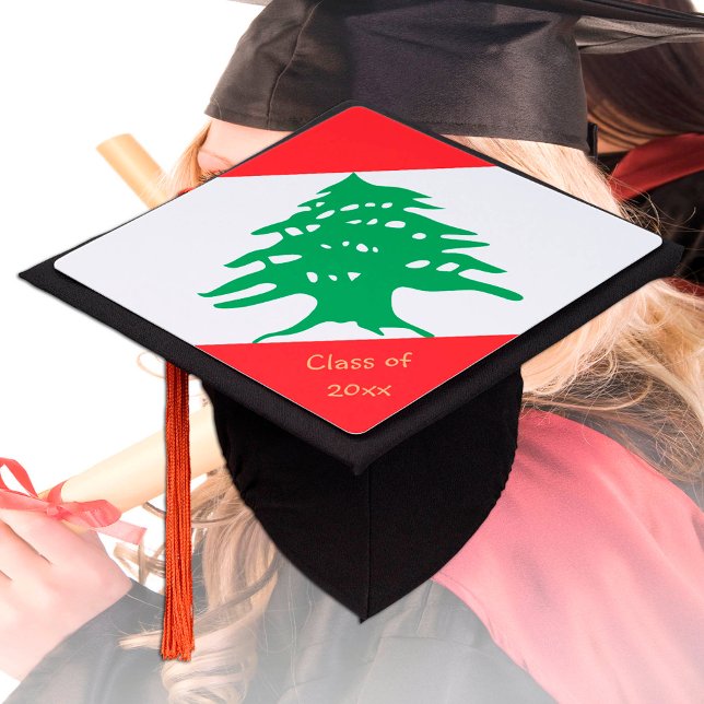 Lebanon & Lebanese Flag - Students / University Graduation Cap Topper (Creator Uploaded)