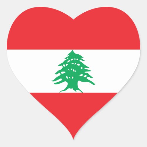 LebanonLebanese Heart Flag Heart Sticker