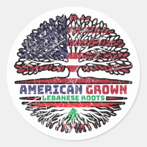 Lebanon Lebanese US American USA United States Classic Round Sticker