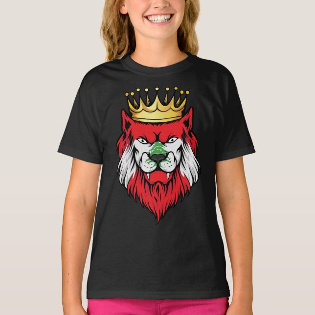 Lebanon  Lion King Flag T-Shirt (Front)