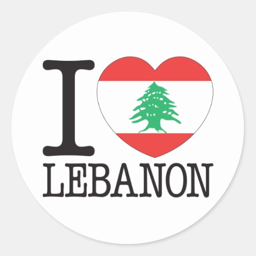 Lebanon Love v2 Classic Round Sticker