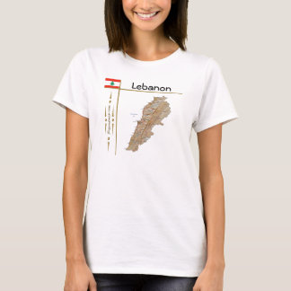 Lebanon Map + Flag + Title T-Shirt