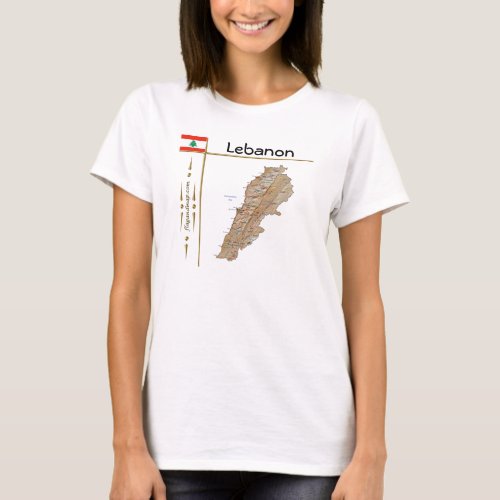 Lebanon Map  Flag  Title T_Shirt