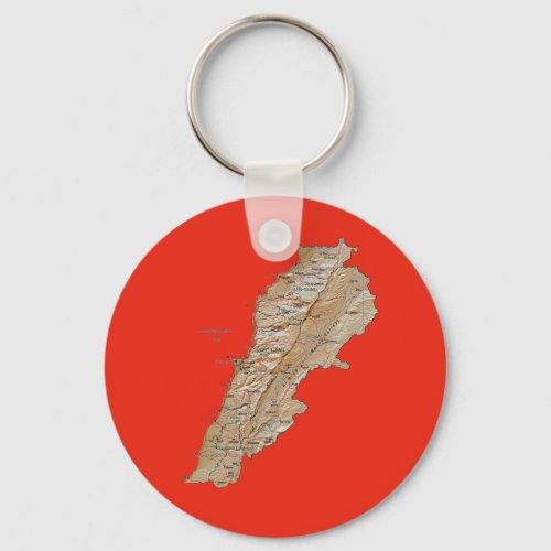 Lebanon Map Keychain