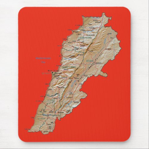 Lebanon Map Mousepad