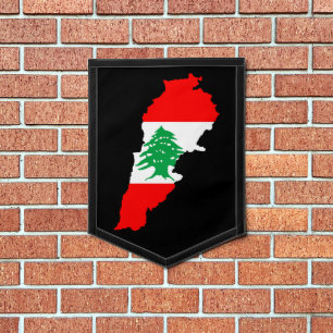 Lebanon Map with Flag