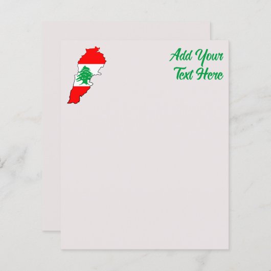 Lebanon Map with Flag (Front/Back)