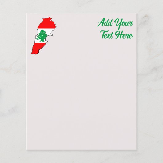 Lebanon Map with Flag (Front)