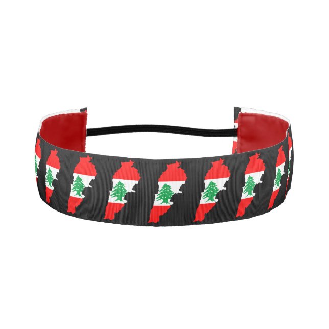 Lebanon Map with Flag Athletic Headband (Front)