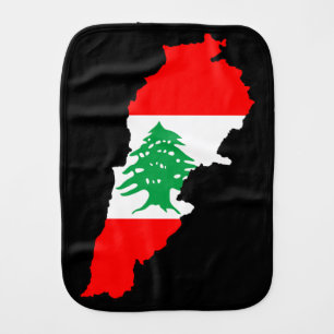 Lebanon Map with Flag Baby Burp Cloth