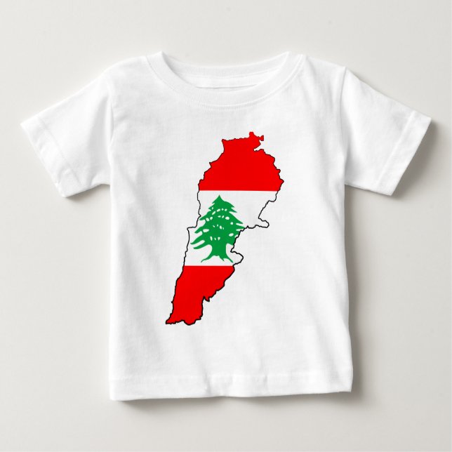 Lebanon Map with Flag Baby T-Shirt (Front)