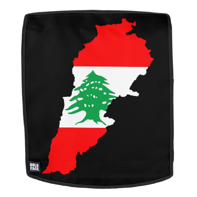Lebanon Map with Flag Backpack (Removable Face)