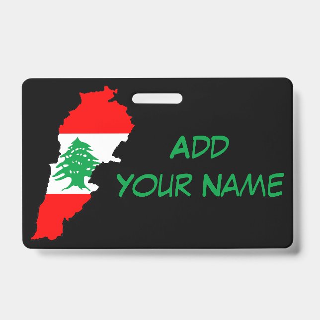 Lebanon Map with Flag Badge (Front)