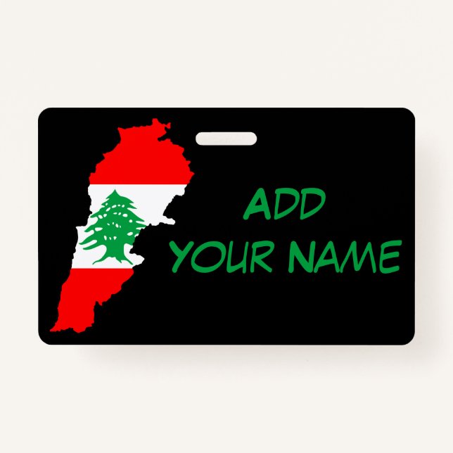 Lebanon Map with Flag Badge (Front)