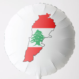 Lebanon Map with Flag Balloon