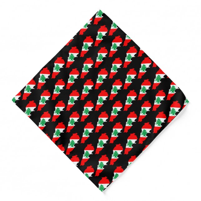 Lebanon Map with Flag Bandana (Front)