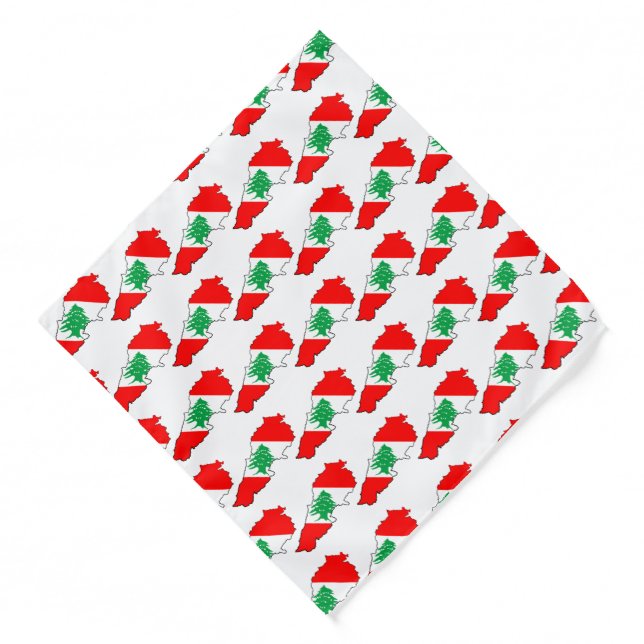 Lebanon Map with Flag Bandana (Front)