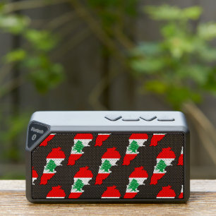 Lebanon Map with Flag Bluetooth Speaker