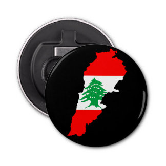 Lebanon Map with Flag Bottle Opener