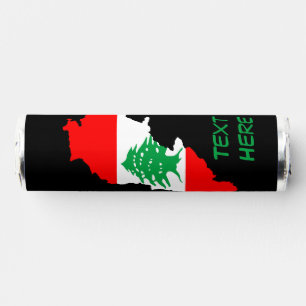Lebanon Map with Flag Breath Savers® Mints