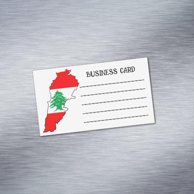 Lebanon Map with Flag Business Card Magnet (In Situ)