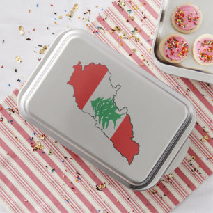 Lebanon Map with Flag Cake Pan