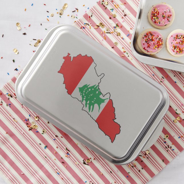 Lebanon Map with Flag Cake Pan (In Situ)