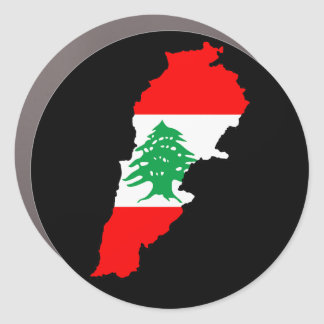 Lebanon Map with Flag Car Magnet