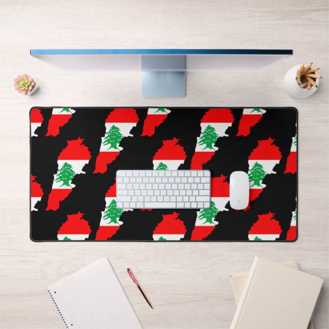 Lebanon Map with Flag Desk Mat (Office 1)