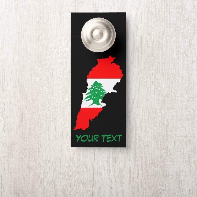 Lebanon Map with Flag Door Hanger (On Knob)