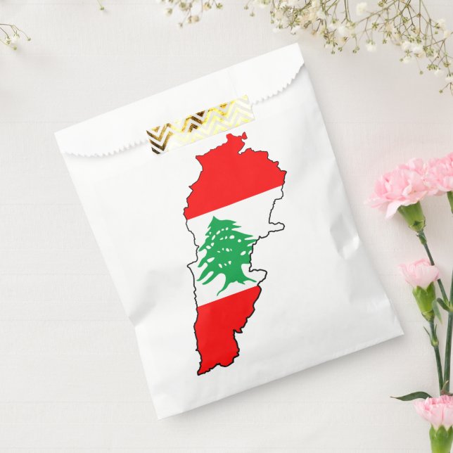 Lebanon Map with Flag Favor Bag (Sealed)