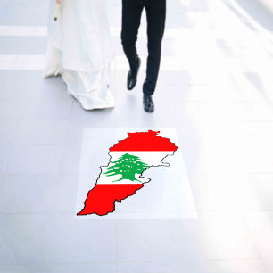 Lebanon Map with Flag Floor Decals