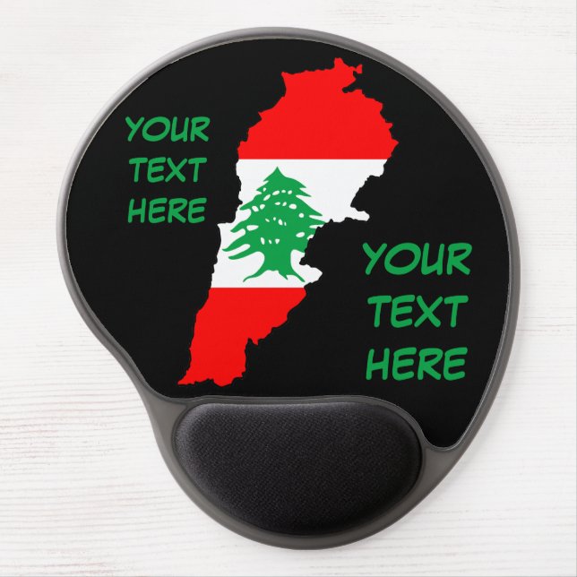 Lebanon Map with Flag Gel Mouse Pad (Front)