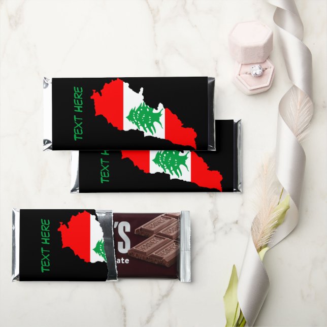 Lebanon Map with Flag Hershey Bar Favors (Front)