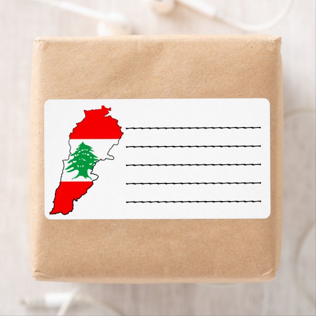 Lebanon Map with Flag Label (Insitu)