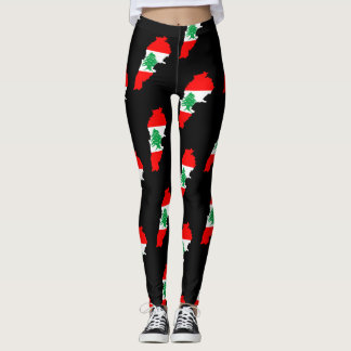 Lebanon Map with Flag Leggings