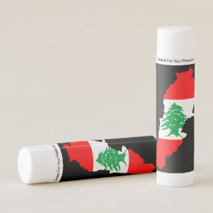 Lebanon Map with Flag Lip Balm
