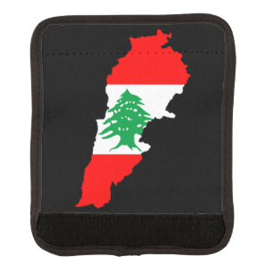 Lebanon Map with Flag Luggage Handle Wrap