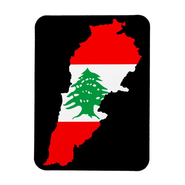 Lebanon Map with Flag Magnet (Vertical)