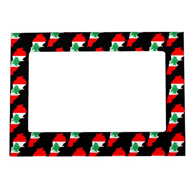 Lebanon Map with Flag Magnetic Frame (Front)