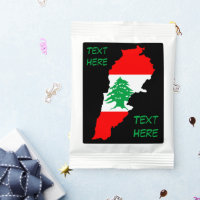 Lebanon Map with Flag