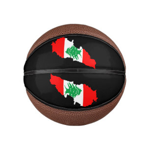 Lebanon Map with Flag Mini Basketball
