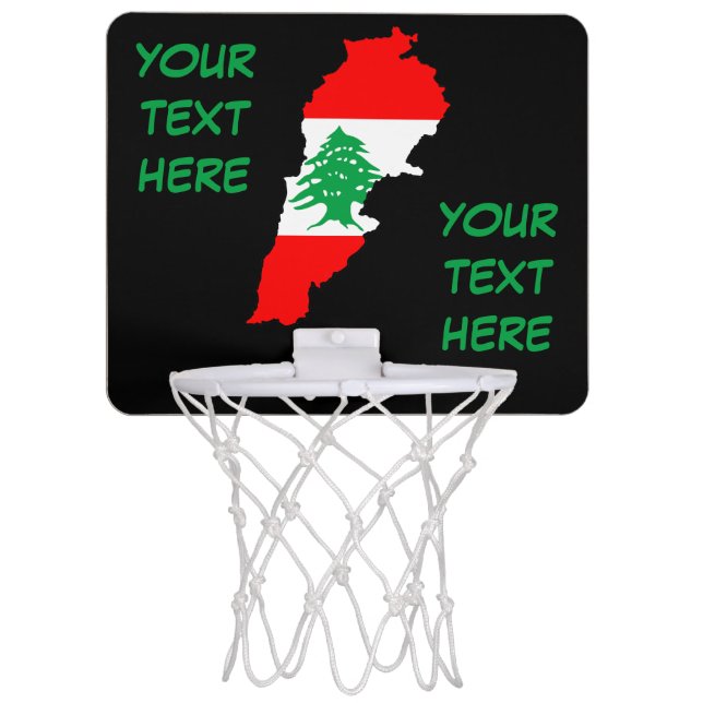 Lebanon Map with Flag Mini Basketball Hoop (Front)